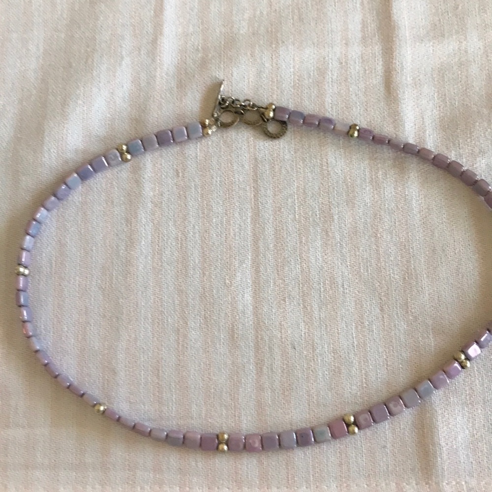 Sterling silver glass? or quartz beaded necklace